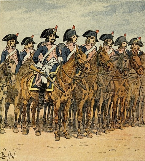 Dix-huit hommes du 1er régiment de cavalerie suivent Antoine Charles Louis de Lasalle dans son expédition sur Vicence